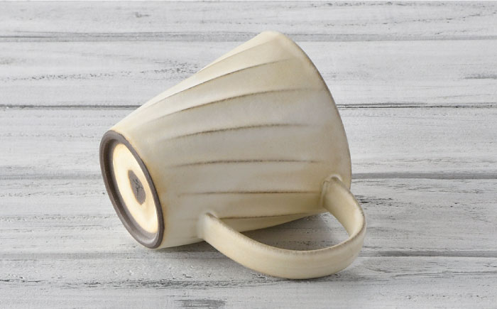 【波佐見焼】ねじり BIGマグセット（カーキ・ベージュ） マグカップ スープマグ スープカップ  【トーエー】 [QC58]