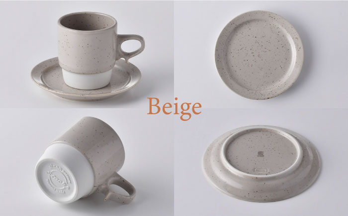 【波佐見焼】チョコチャンク マグ＆プレート 4点セット(ブラウン・ベージュ)食器 皿【トーエー】 [QC72]