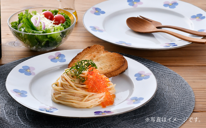 【波佐見焼】リムプレートL パンジー 2枚セット【トーエー】 [QC79]