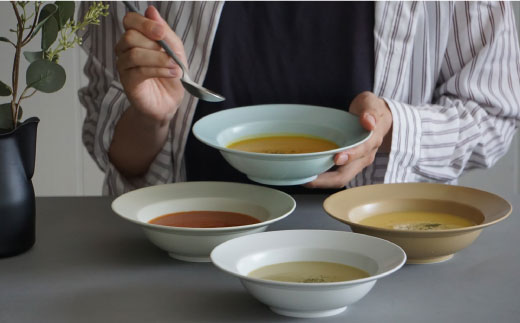 【波佐見焼】DAILY MAT シリーズ 18cm リムボウル ボウル 4色セット【永峰製磁】【eiho】 [RA54]