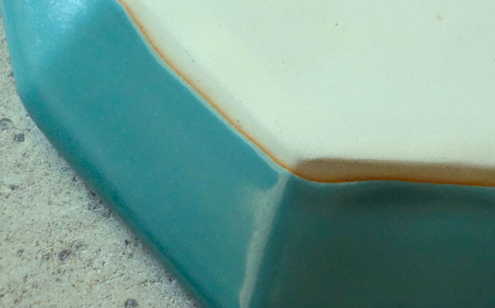 【波佐見焼】緑青釉 10角 オーバル皿 2枚セット【吉田健宗】 [RB23]