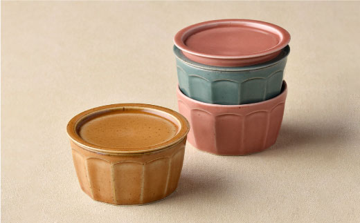 【波佐見焼】カラートリオ蓋物 小皿 カップ  スープカップ  食器 皿 【舘山堂】 [RC10]