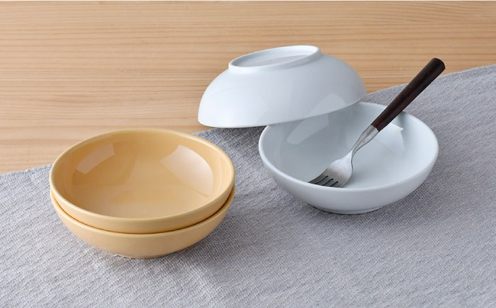 【波佐見焼】シャロウ ボウル 2色 ペアセット【舘山堂】 [RC32]