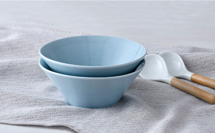 【波佐見焼】高台小鉢 ブルー 2個セット【舘山堂】 [RC33]