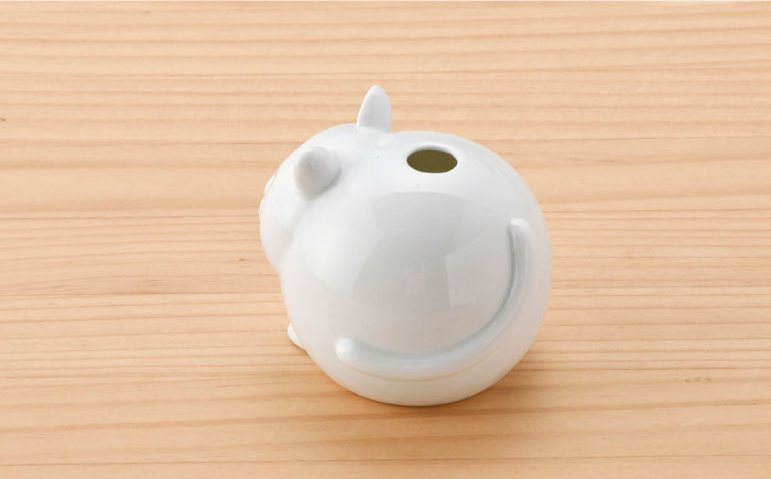 【波佐見焼】 一輪挿し ・ねこ（白釉・つや有り） インテリア 陶器 雑貨 【アトリエやま】 [RE13]