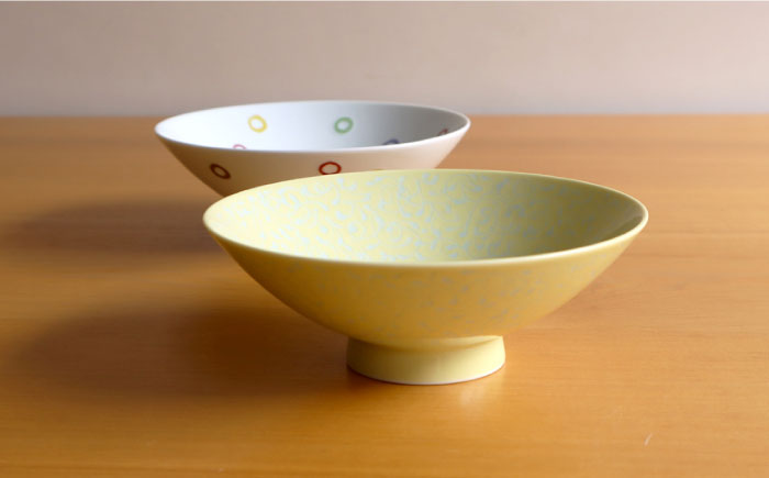 【白山陶器】やや大ぶりな浅めのお茶わん「平茶わん」 ペアセット 茶碗 【波佐見焼】[TA125]