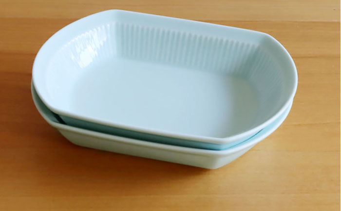 【白山陶器】【よしず彫】煮付鉢 青白釉 2枚セット [TA144]