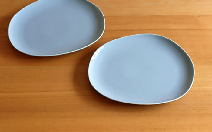 【白山陶器】【グッドデザイン賞受賞】ペトラプレート（L） グレイ 2枚セット [TA155]