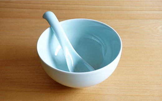 【白山陶器】【5人分の食器】丼とレンゲ10ピースセット 青白釉 どんぶり  食器 皿 【波佐見焼】 [TA63]