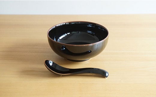 【白山陶器】【2人分の食器】丼とレンゲ4ピースセット 天目 どんぶり  食器 皿 【波佐見焼】 [TA65]