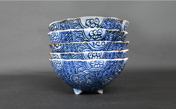 【波佐見焼】丸紋祥瑞 小鉢 5点セット【協立陶器】 [TC109]