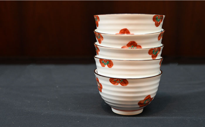 【波佐見焼】赤絵梅 湯呑み ポット 茶器 6点セット【協立陶器】 [TC98]