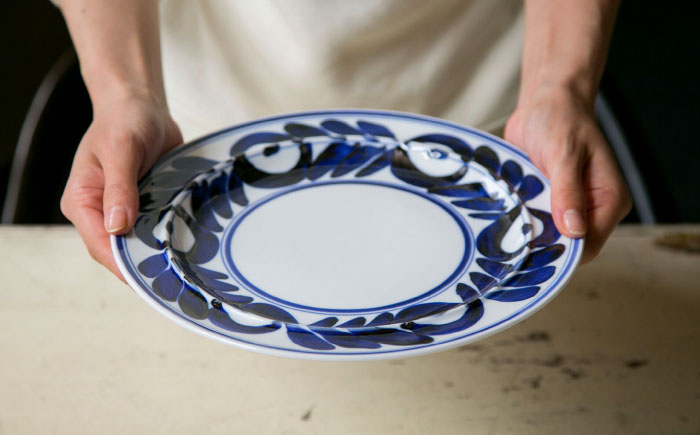 【波佐見焼】mawaribana プレート（大） 2点セット ブルー【アイユー】 [UA51]