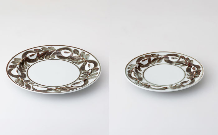 【波佐見焼】mawaribana プレート 大小4点セット ブルー×ブラウン【アイユー】 [UA52]