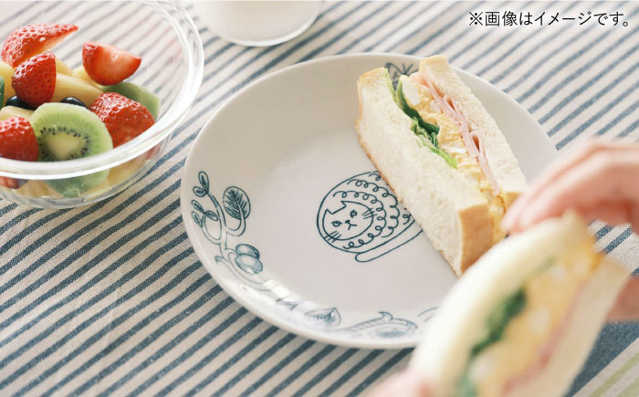 【波佐見焼】Pebble Ceramic Studioコラボ Catパン皿 2枚【アイユー】 [UA68]