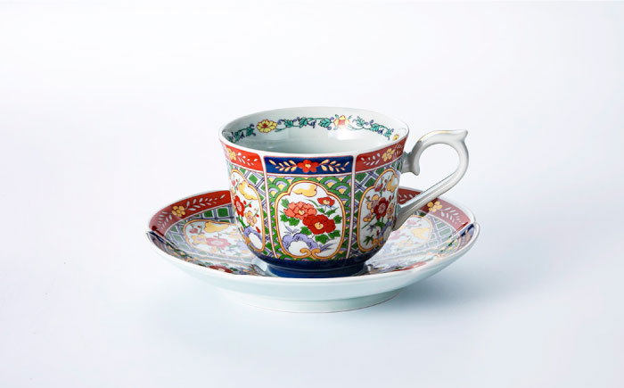 【波佐見焼】古伊万里紋様写絵 珈琲碗皿 5客セット 食器 カップ 【不二商店】 [UC01]