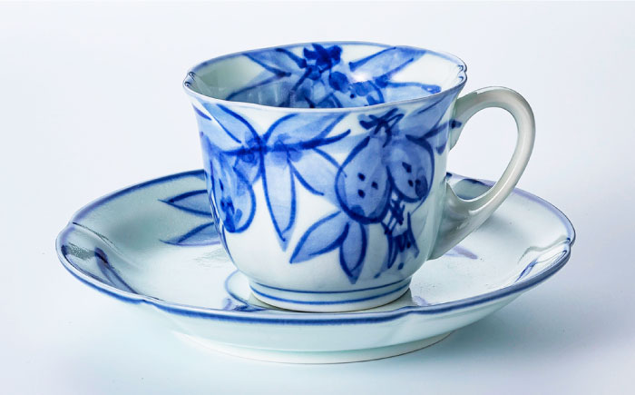 【波佐見焼】古伊万里青磁写絵珈琲碗皿5客揃 食器 カップ 【不二商店】 [UC08]