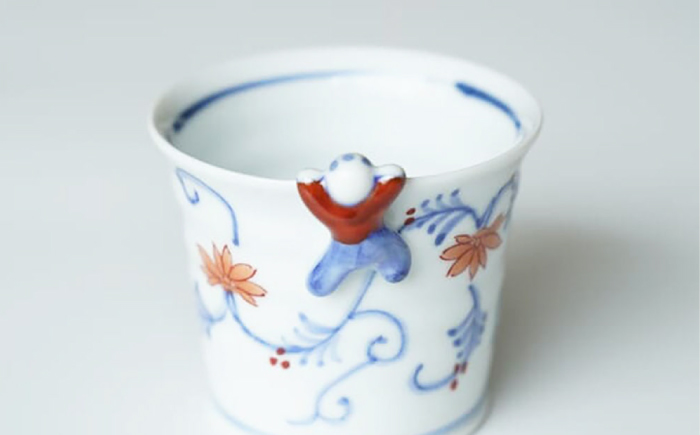 【波佐見焼】一閑人煎茶・そば猪口 万歴渦・面取花唐草 ペアセット【FOURGRACE】 [UG14]