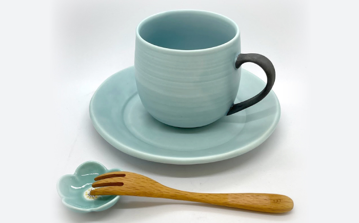 【波佐見焼】ココアマグ＆ソーサー 2色セット マットブルー・マットピンク【陶芸ゆたか】 [VA147]