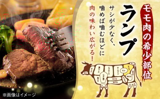 【全12回定期便】モモ ステーキとランプ ステーキ 総計600g （150g×4枚） 【野中精肉店】 [VF71] 肉 牛肉 赤身 焼肉 定期便
