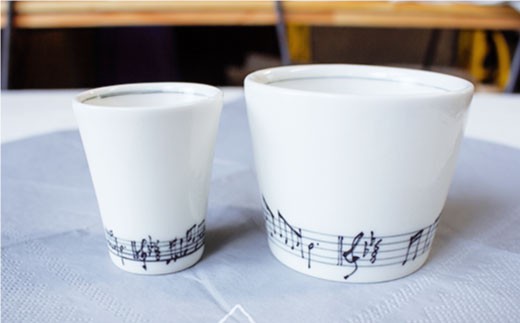 【波佐見焼】♪楽譜の器 音符の器5点セット♪ 小皿 大皿 そばちょこ 小鉢 カップ  食器 皿 【器工房den】 [WA04]