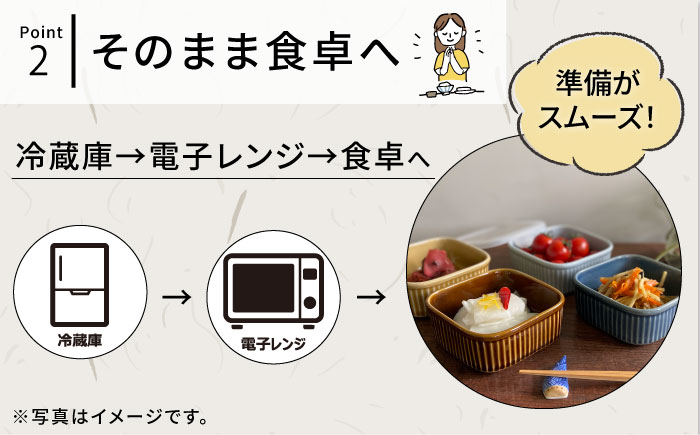 【波佐見焼】便利な蓋つき容器 大・小（アメ）2個セット 保存容器 【和山】 [WB126]