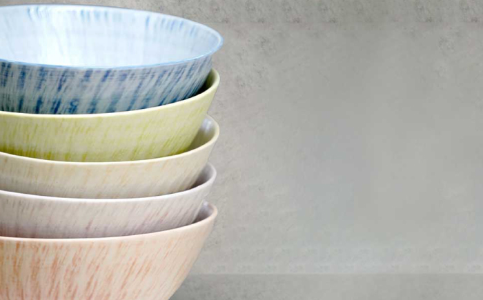 【波佐見焼】中鉢 sazanami 平碗 5色 セット【和山】 [WB182]