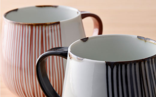 【波佐見焼】ハ－フラインシリ－ズ マグカップ ペア－ スープマグ スープカップ  食器 皿 【まるしん】 [WD01]