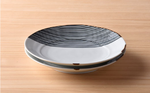 【波佐見焼】ハ－フラインシリ－ズ 20cmプレ－ト 2枚セット プレート 食器 皿【まるしん】 [WD08]