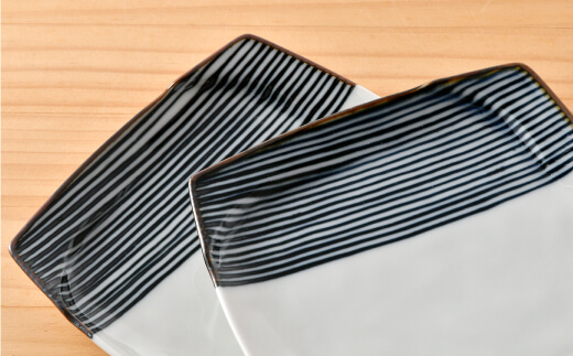 【波佐見焼】ハーフラインシリーズ 正角皿 5枚セット ケーキ皿 取り皿 食器【まるしん】 [WD26]