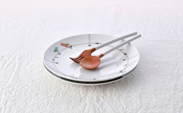 【波佐見焼】ことりの森 21cm プレート 2枚セット【まるしん】 [WD42]