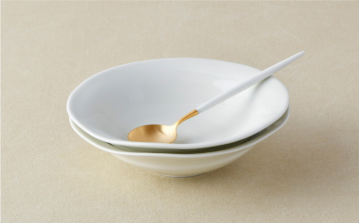 【波佐見焼】多用鉢 2枚セット （ホワイト） カレー皿 パスタ皿 食器 【光春窯】 [XD11]