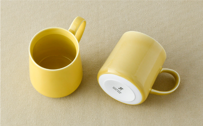 【波佐見焼】マグカップ 2個セット （イエロー）コーヒーカップ スープマグ スープカップ 【光春窯】 [XD17]