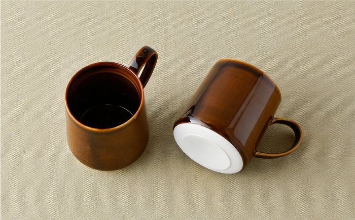 【波佐見焼】マグカップ 2個セット （ブラウン） スープカップ スープマグ 【光春窯】 [XD20]