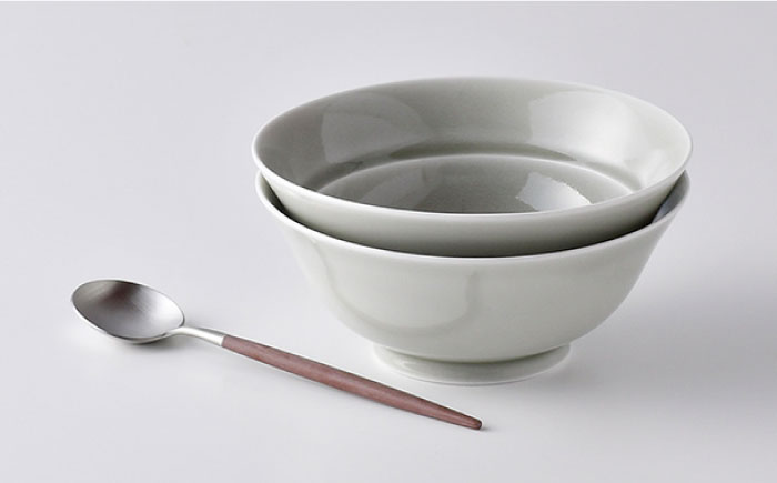 【波佐見焼】粋碗 どんぶり 茶碗 グレー ペアセット【光春窯】 [XD66]