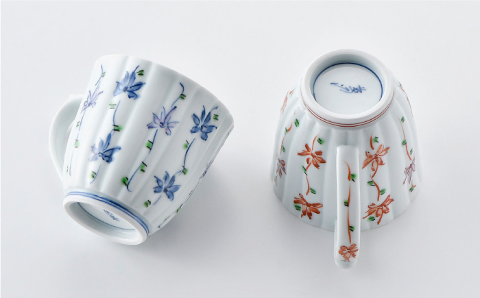 【波佐見焼】花のれん マグカップペアセット【一夢窯】 スープカップ スープマグ [XE01]