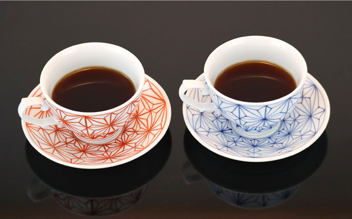 【波佐見焼】麻葉 ペア コーヒーカップ マグカップ スープマグ 陶器 【岩永製陶】 [ZD21]