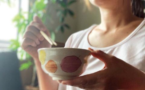 【波佐見焼】茶碗 ペアセット ポム柄【ROXY】 [SB110]