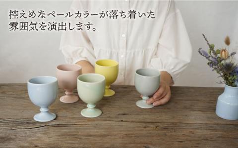 【波佐見焼】iroiro ゴブレット (ペールグリーン×ペールグレー) ペアセット 2点【藍染窯】 [JC63]