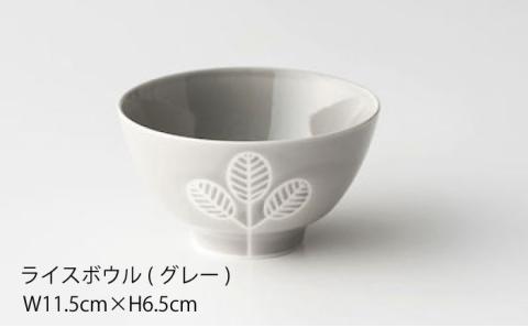 【波佐見焼】【かわいいデザインが大人気！】フォレッジビスク（赤・グレー）18cm プレート 茶碗 セット【西山】【NISHIYAMAJAPAN】 [CB01]