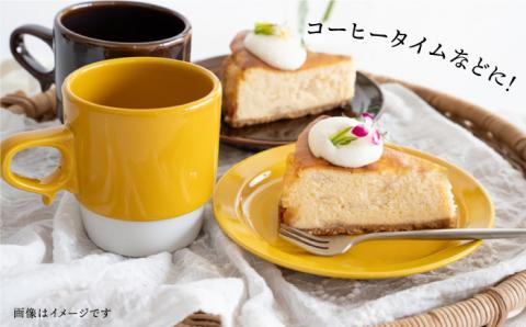 【波佐見焼】スタックス マグカップ・15cm プレート 2色セット4枚「ブラウン×イエロー」【藍染窯】 [JC10]