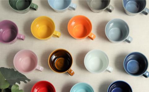 【波佐見焼】マリーゴールド マグカップ ペア（青白・ライトピンク）【翔芳窯】 [FE17]