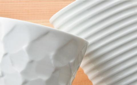 【波佐見焼】白磁手彫 フリーカップ（大）2個セット【一真窯】 [BB49]