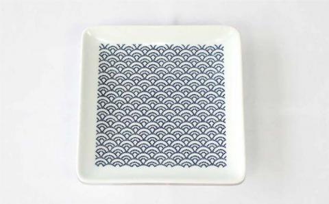 【波佐見焼】KUVIO ウェーブ・ドット 角皿 M 4点セット【石丸陶芸】 [LB65]