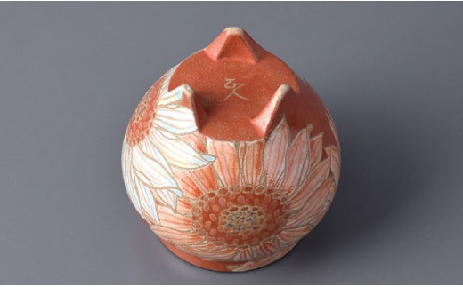 【波佐見焼】作：馬場正人 ひまわり香炉 木箱入り 香炉 香立て【正人窯】【くらわんか】 [AA41]