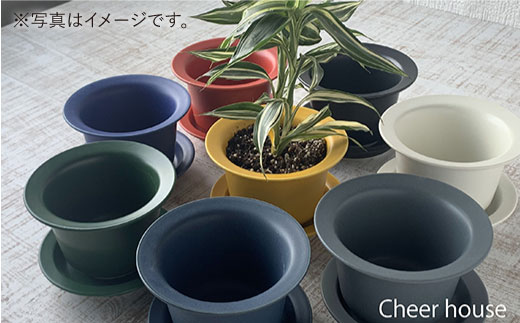 【波佐見焼】植木鉢 2色セット（グレー・ネイビー）【Cheer house】 [AC29]