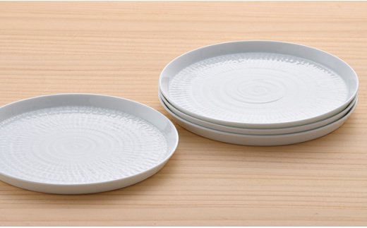 【波佐見焼】飛び鉋 丸プレート 皿 16cm 4枚セット 【一真窯】 [BB28]