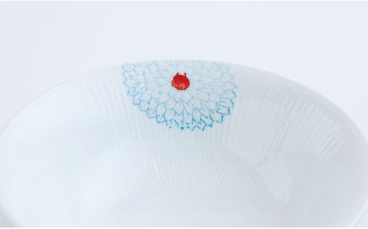 【波佐見焼】ダリア柄 マルチ碗 茶碗  ペアセット（小皿付）【勲山製陶】 [CD02]