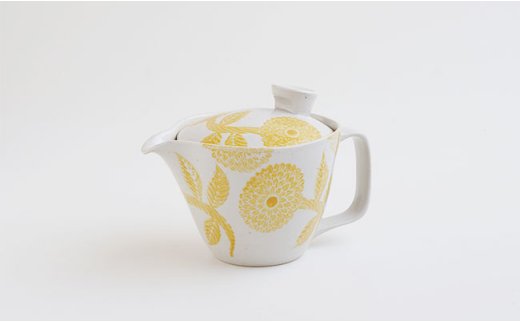 【波佐見焼】【かるがる♪】ダリア柄 ティーポット 小皿 カップ アフタヌーンティーセット【勲山製陶】 [CD09]