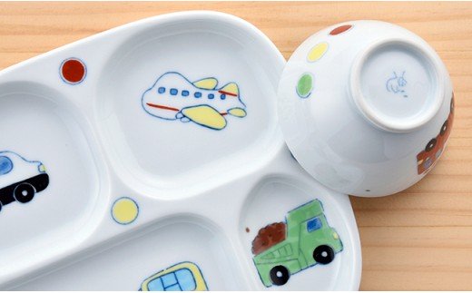 【波佐見焼】子ども 茶碗 セット「ぼくのうつわ」 プレート ・ミニ コップ・茶椀【大新窯】 [DC14]
